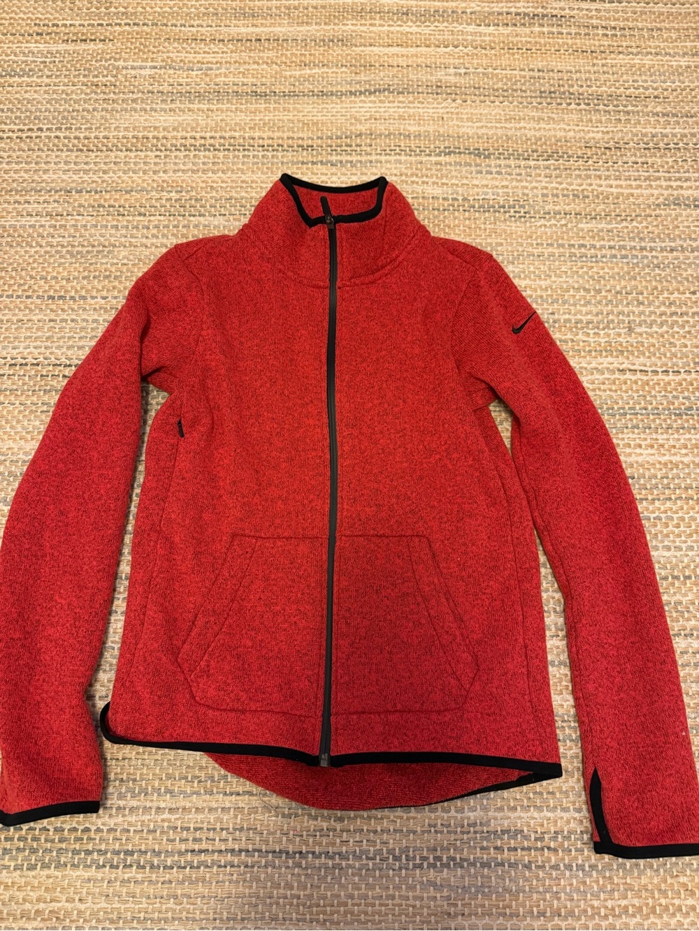 Nike Red Full-Zip Utility Jacket with Black Trim